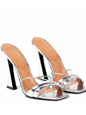 D'Accori Lust Metallic Leather Mule Sandals Party Ready